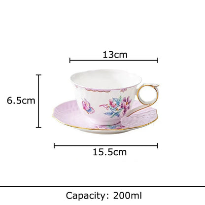DecorBites™ Flowers Pattern Coffee Mug Set for Elegant Dining Table Décor