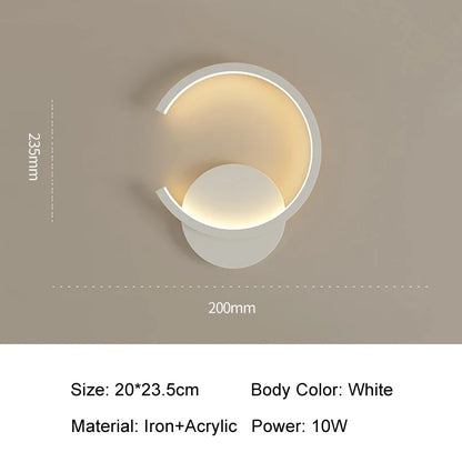 ديكوربايتس™ مصباح حائط LED من الألومنيوم بقوة 10 وات بتصميم عصري بسيط لغرفة النوم وغرفة المعيشة والسلالم والمنزل