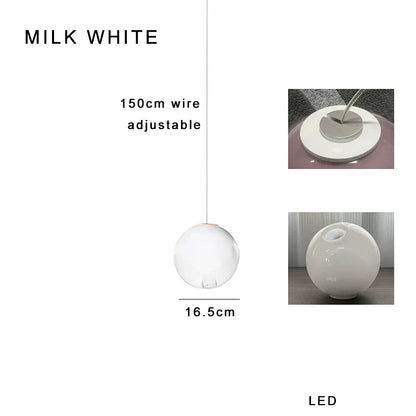 DecorBites™ Clear Glass Pendant Light Dimmable LED Luxury Hanging Lamp