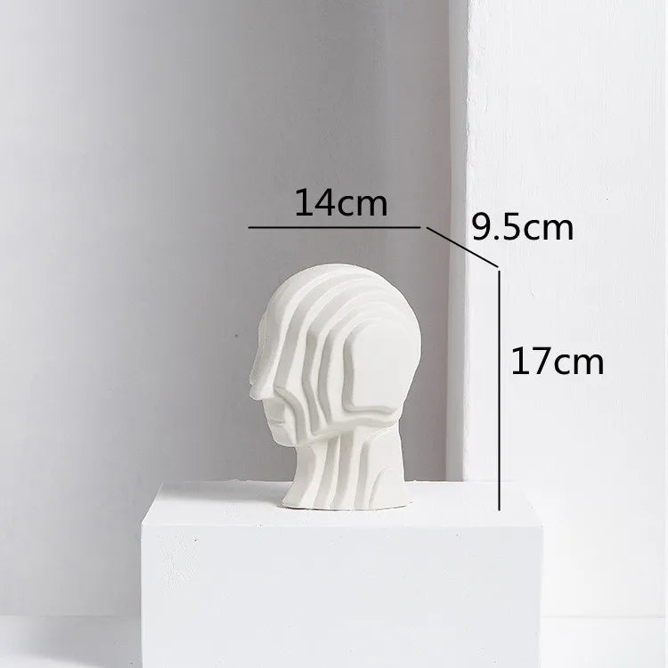 ديكوربايتس™ - تمثال رأس سيراميك هندسي | تمثال فضائي ذهبي