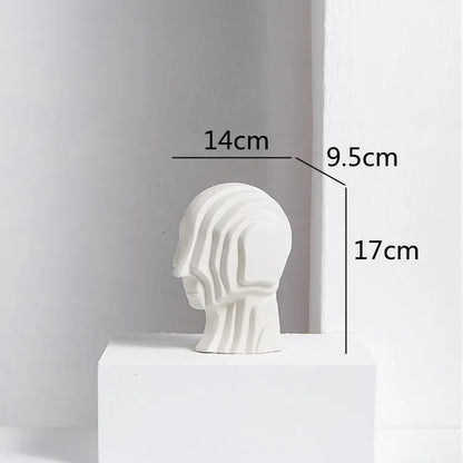 ديكوربايتس™ - تمثال رأس سيراميك هندسي | تمثال فضائي ذهبي