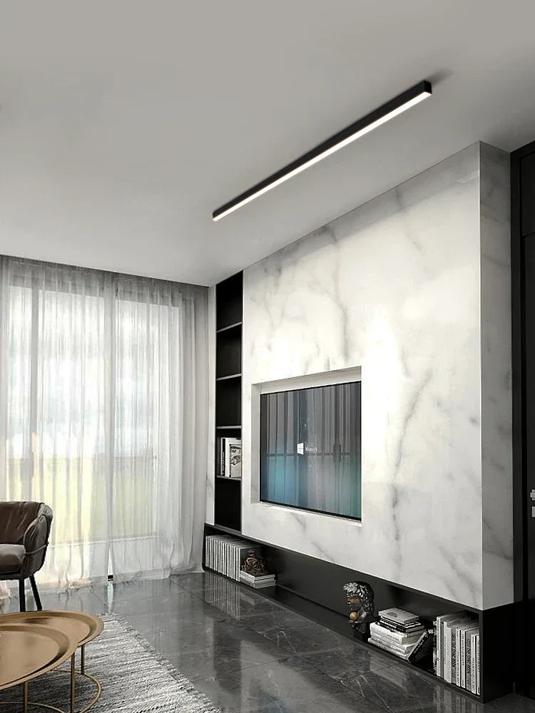 White LED Ceiling Light L150cm Dimmable Remote