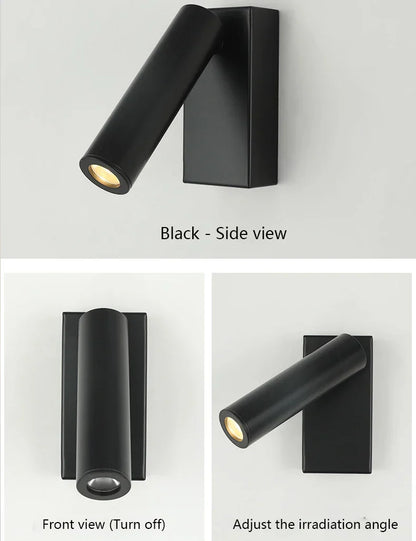 مصباح حائط LED بزاوية قابلة للتعديل من DecorBites™ للقراءة بجانب السرير وإضفاء أجواء مميزة على غرفة النوم