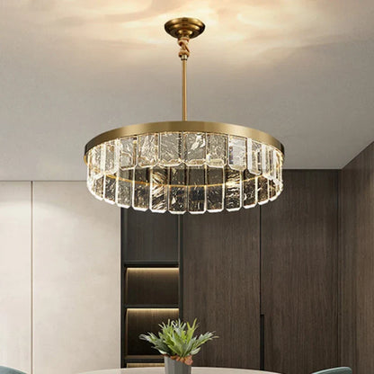 DecorBites™ Cloud Mist Crystal Chandelier for Home Hotel Stainless Steel Pendant Lamp