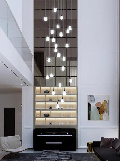 Modern Spiral Crystal Ball Staircase Pendant Chandelier