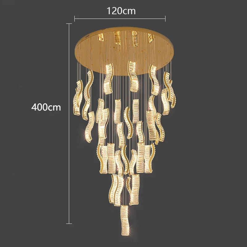 Lámpara de araña de cristal DecorBites™ para escalera: Iluminación moderna para interiores de salas de estar