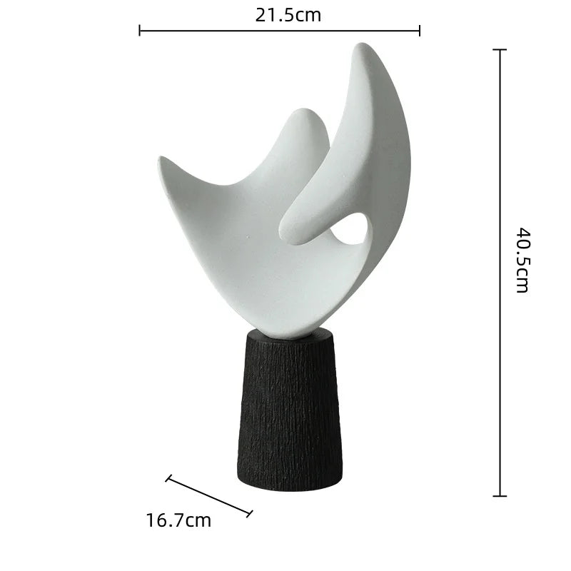 DecorBites™ Abstract Hollowed-out Resin Sculpture, Black and White Modern Home Decor Statue.