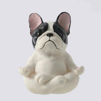 DecorBites™ Bulldog Resin Statue Yoga Sculpture Miniature Figurine Home Garden Decor
