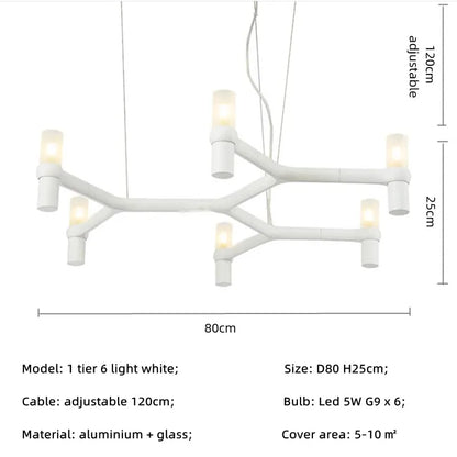 Lámpara de araña DecorBites™ Crown Major: Iluminación LED moderna y lujosa para cocina, hotel y sala de estar