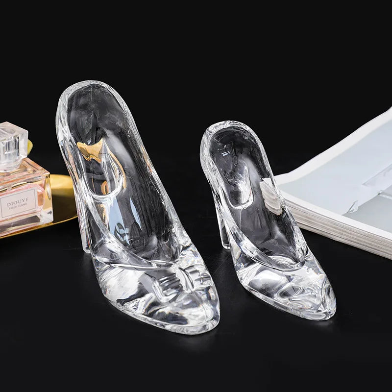 DecorBites™ Crystal Glass High-Heeled Shoes Figurine Decoration