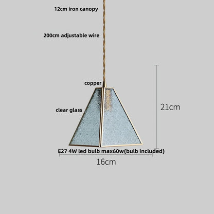 DecorBites™ Blue Glass LED Pendant Light Fixture Modern Nordic Wire Hanging Lamp