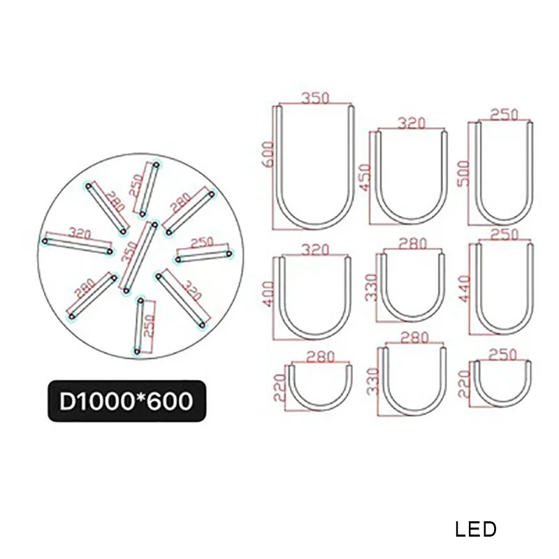 DecorBites™ LED U Shape Chandelier Pendant Lamp Dimmable Ceiling Light