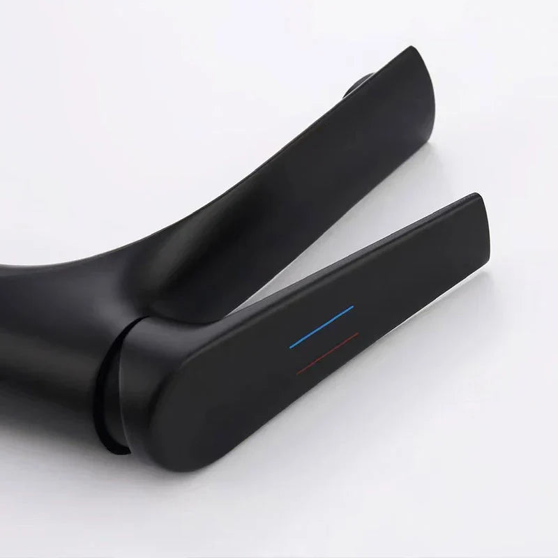 DecorBites™ Gold Black Chrome Bathroom Sink Faucet, Single Lever Hot Cold Mixer Tap