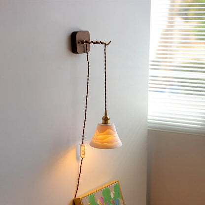 DecorBites™ Ceramic Ball LED Wall Lights with Pull Chain Switch for Bedroom Bathroom