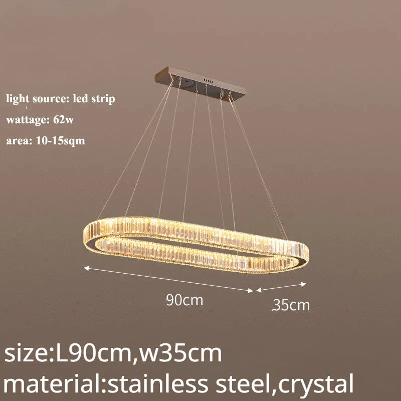 DecorBites™ Crystal LED Chandelier: Modern Luxury Lighting for Living & Dining Room