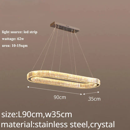 DecorBites™ Crystal LED Chandelier: Modern Luxury Lighting for Living & Dining Room