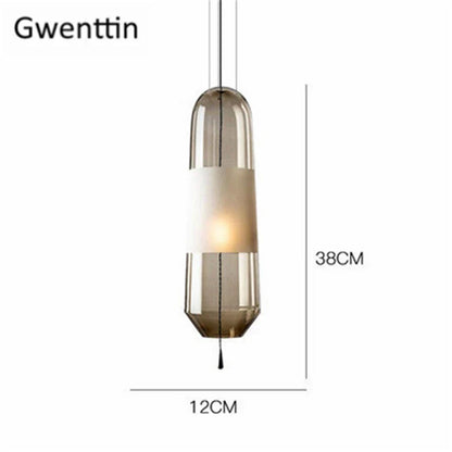 DecorBites™ Glass Pendant Lights for Dining Room Bedroom, LED Industrial Hanging Lamp, Modern Home Decor