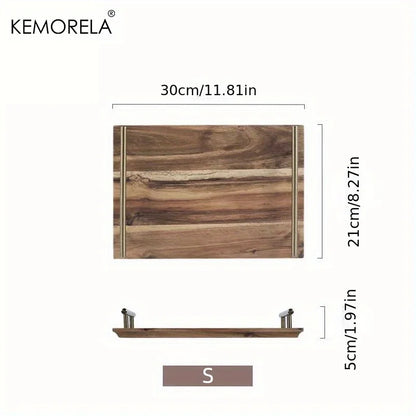 Bandeja de madera DecorBites™ Lovesickness con asa metálica | Elegante plato para fruta y sushi