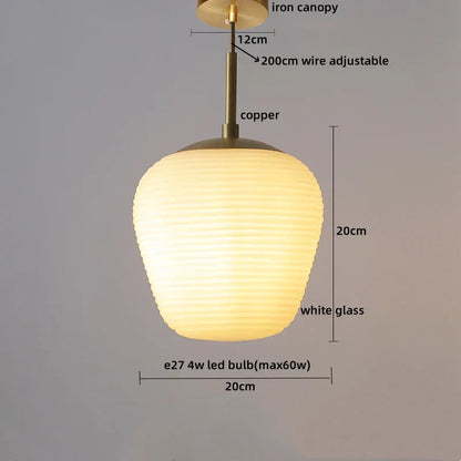 DecorBites™ Glass Copper LED Pendant Chandelier for Bedroom Dining Living Room