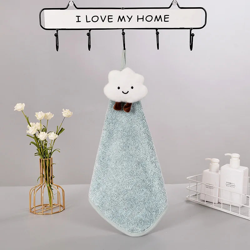 DecorBites™ Cloudy Day Hand Towel - Antibacterial Bamboo Charcoal Fiber Kitchen & Bath Soft Towel