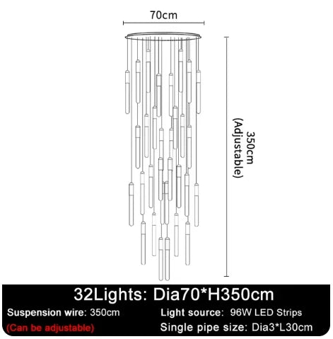 DecorBites™ LED Chandelier: Modern Staircase & Kitchen Pendant Light for Home Decoration