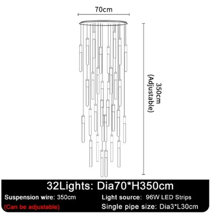 DecorBites™ LED Chandelier: Modern Staircase & Kitchen Pendant Light for Home Decoration