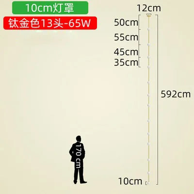 Lámpara de araña de cristal lineal DecorBites™ | Minimalista negro/dorado | Diseño creativo de 5/6/7/8 luces