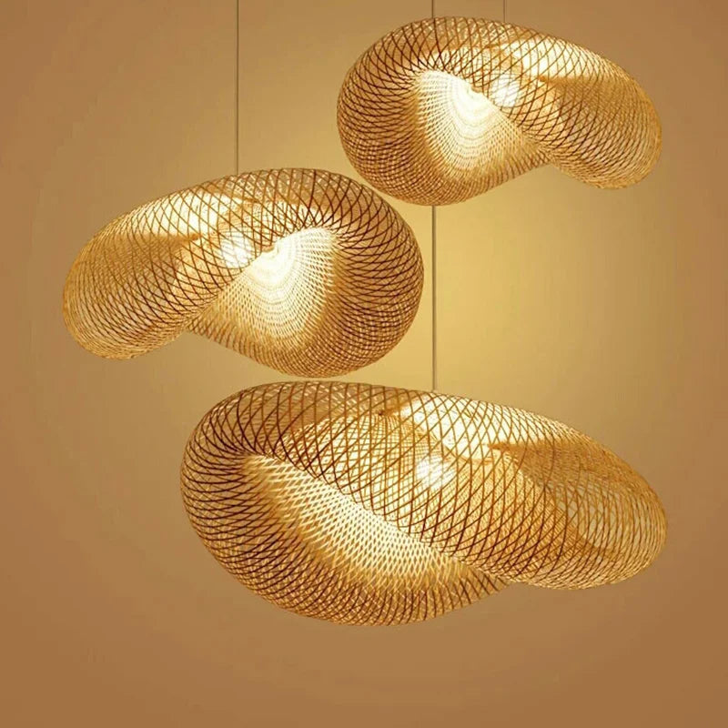 DecorBites™ Bamboo Chandelier: Handmade LED Pendant Light for Living & Dining Room.withOpacity