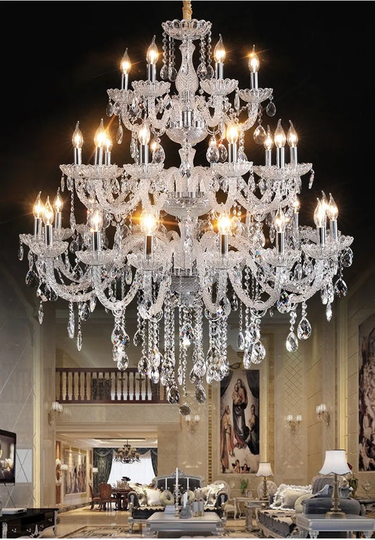 DecorBites™ Crystal Chandelier Light for Luxury Living Room Bedroom Hotel Villa Lighting