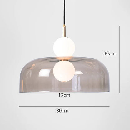 DecorBites™ Double Balls Glass Chandelier Pendant Light for Kitchen Dining Room