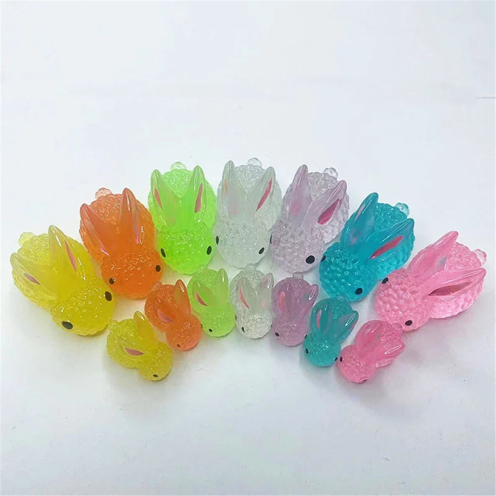 DecorBites™ Fluorescence Micro Rabbit Figurine: Miniature Room Decor Ornaments