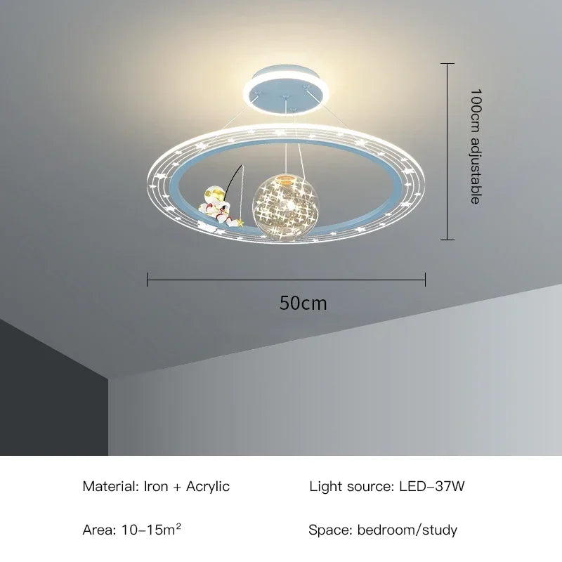 DecorBites™ LED Chandelier for Boy's Room with Remote Control and Modern Design