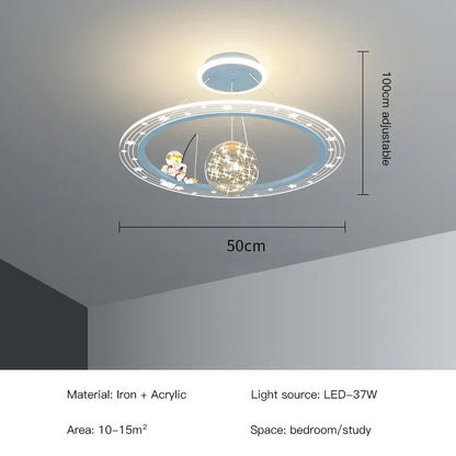 DecorBites™ LED Chandelier for Boy's Room with Remote Control and Modern Design