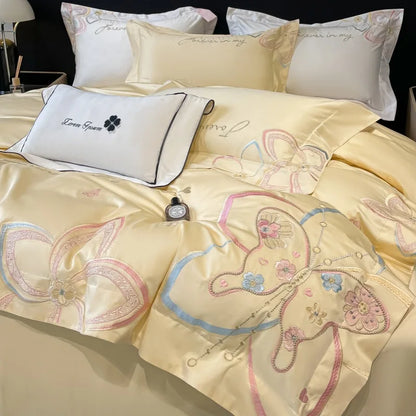 DecorBites™ Chic Embroidered Cotton Bedding Set for Luxurious Home Décor