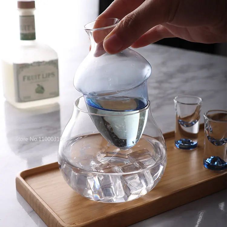 DecorBites™ Glass Wine Decanter & Ice Jug Set for Home & Bar