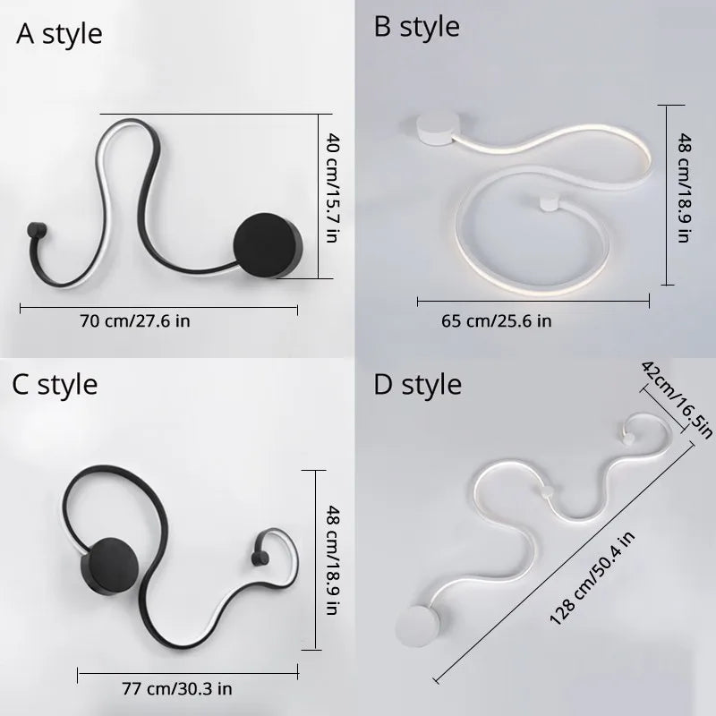 Lámparas de pared contemporáneas DecorBites™ de acrílico en hierro blanco/negro para decoración del hogar