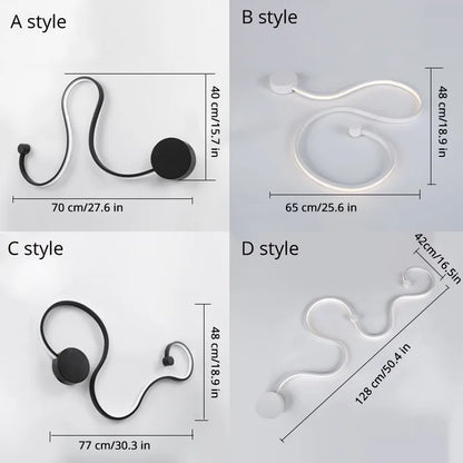 Lámparas de pared contemporáneas DecorBites™ de acrílico en hierro blanco/negro para decoración del hogar