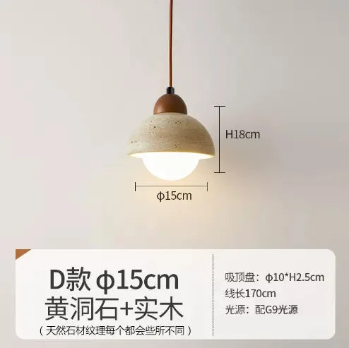 Wooden Stone Pendant Lamp