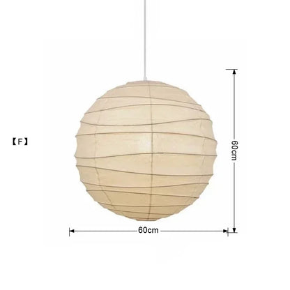 DecorBites™ Japanese Wabi Sabi Pendant Light LED E27 Noguchi Akari Rice Paper Ceiling Hanging