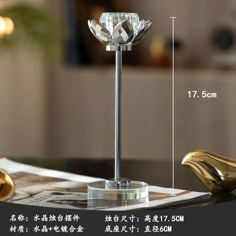 Juego de candelabros de cristal DecorBites™ para una decoración romántica de la mesa de la cena.
