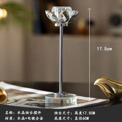 Juego de candelabros de cristal DecorBites™ para una decoración romántica de la mesa de la cena.