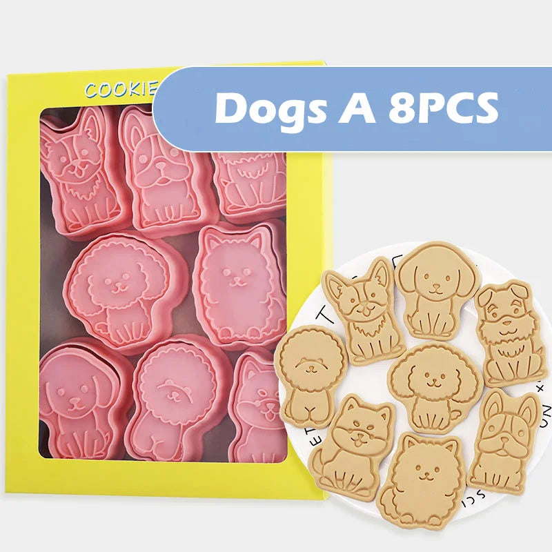 Set de cortadores de galletas DecorBites™ con forma de perro en 3D, molde para galletas, herramientas de decoración, prensa para galletas con forma de perro (DIY).