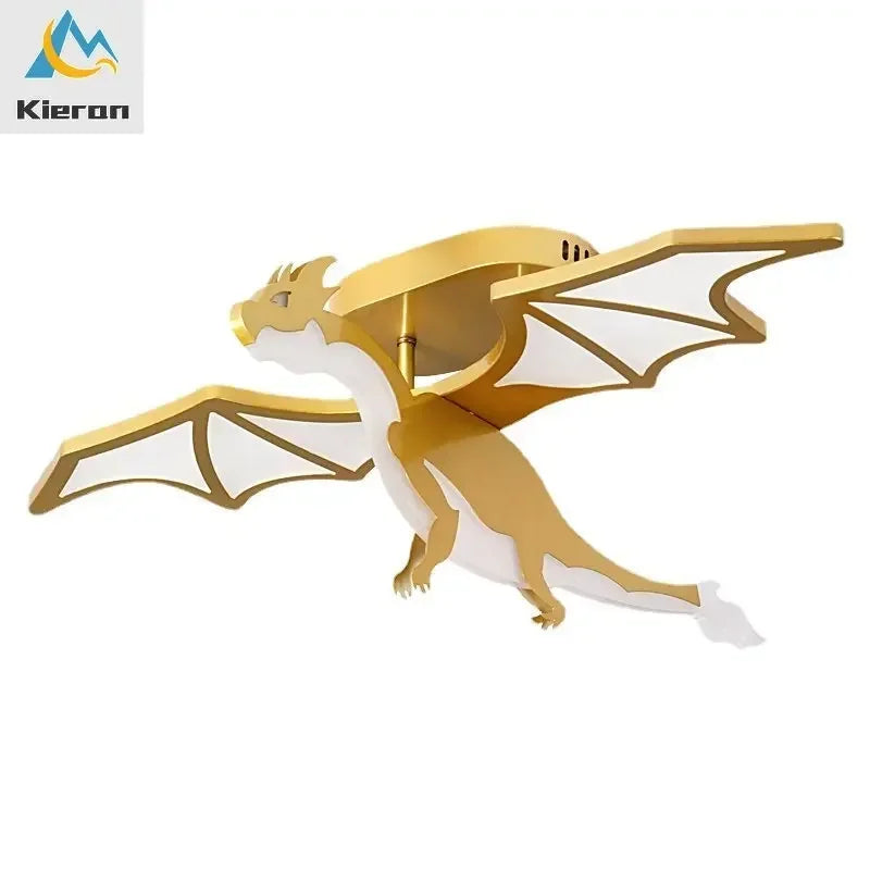DecorBites™ Golden Dragon LED Ceiling Lamp for Bedroom, Study, and Restaurant