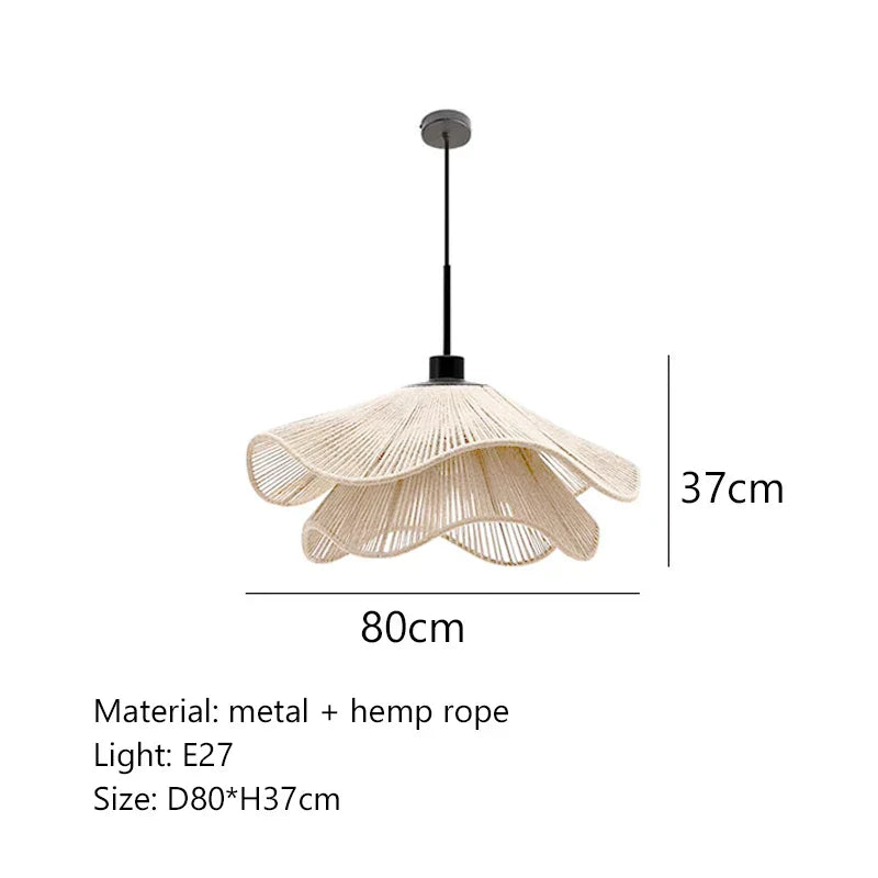DecorBites™ Hemp Rope Ceiling Chandelier, Nordic Minimalist LED Pendant Lights for Dining Room