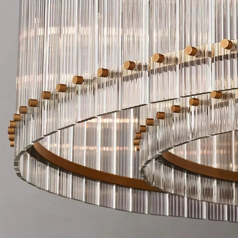 Decorbites™ Lámpara de Colgante de Cristal de Doble Capa Dorada para Elegancia en Cada Habitación