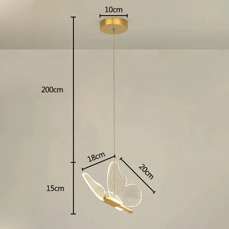 Luces colgantes de mariposa LED Gold™ Decorbites para escaleras de casa, sala de estar, dormitorios, candelabros