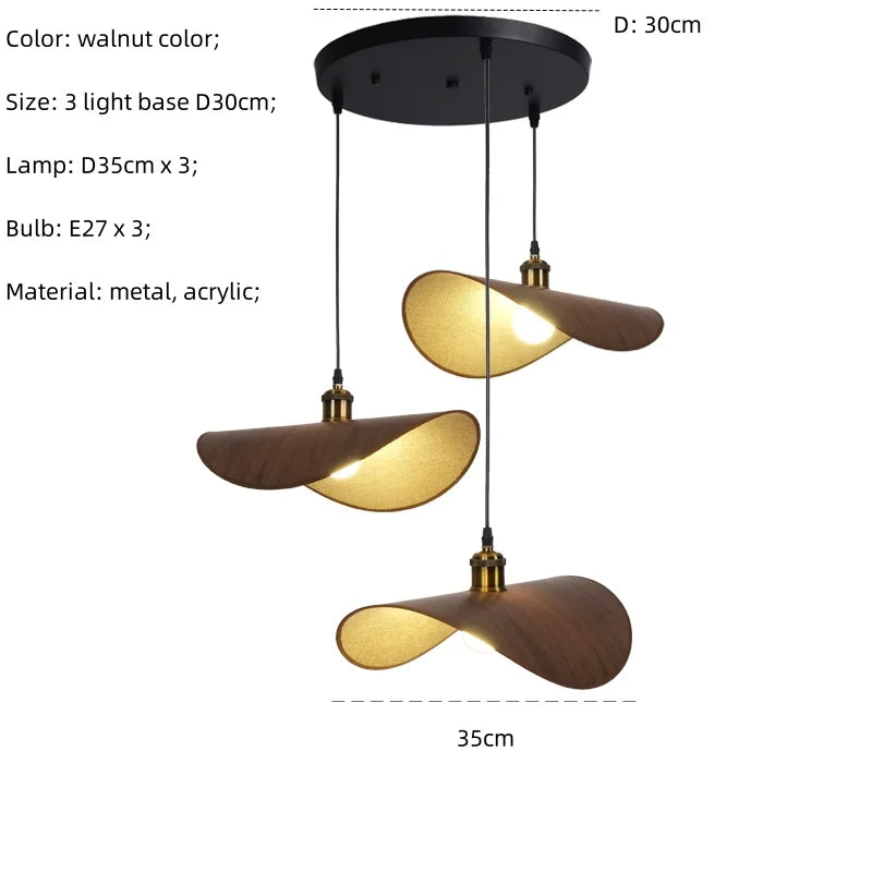 DecorBites™ Hat Pendant Light: Retro Minimalist E27 LED Hanging Lamp for Dining Room
