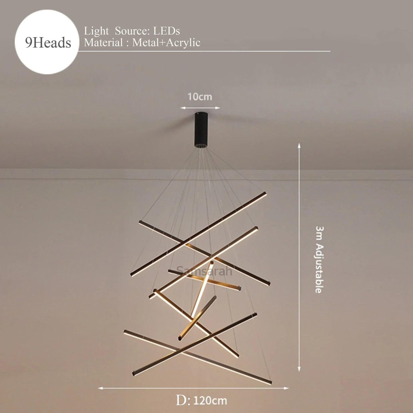 Lámpara de araña nórdica LED DecorBites™: Lámpara colgante moderna para sala de estar, comedor y dormitorio