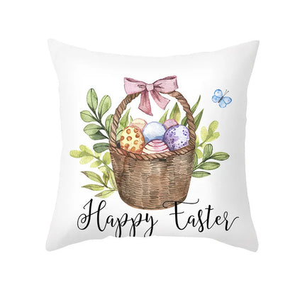 DecorBites™ Easter Egg Bunny Flower Birds Sofa Pillow Cover