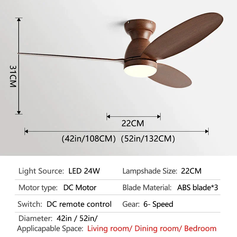 DecorBites™ LED Ceiling Fan with Remote Control - American Modern Design - Ceiling Light Fan
